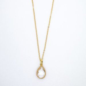 Gold Crystal Drop Necklace